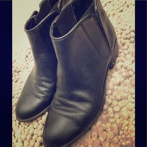 Franco Sarto Leather Black Ankle Boots